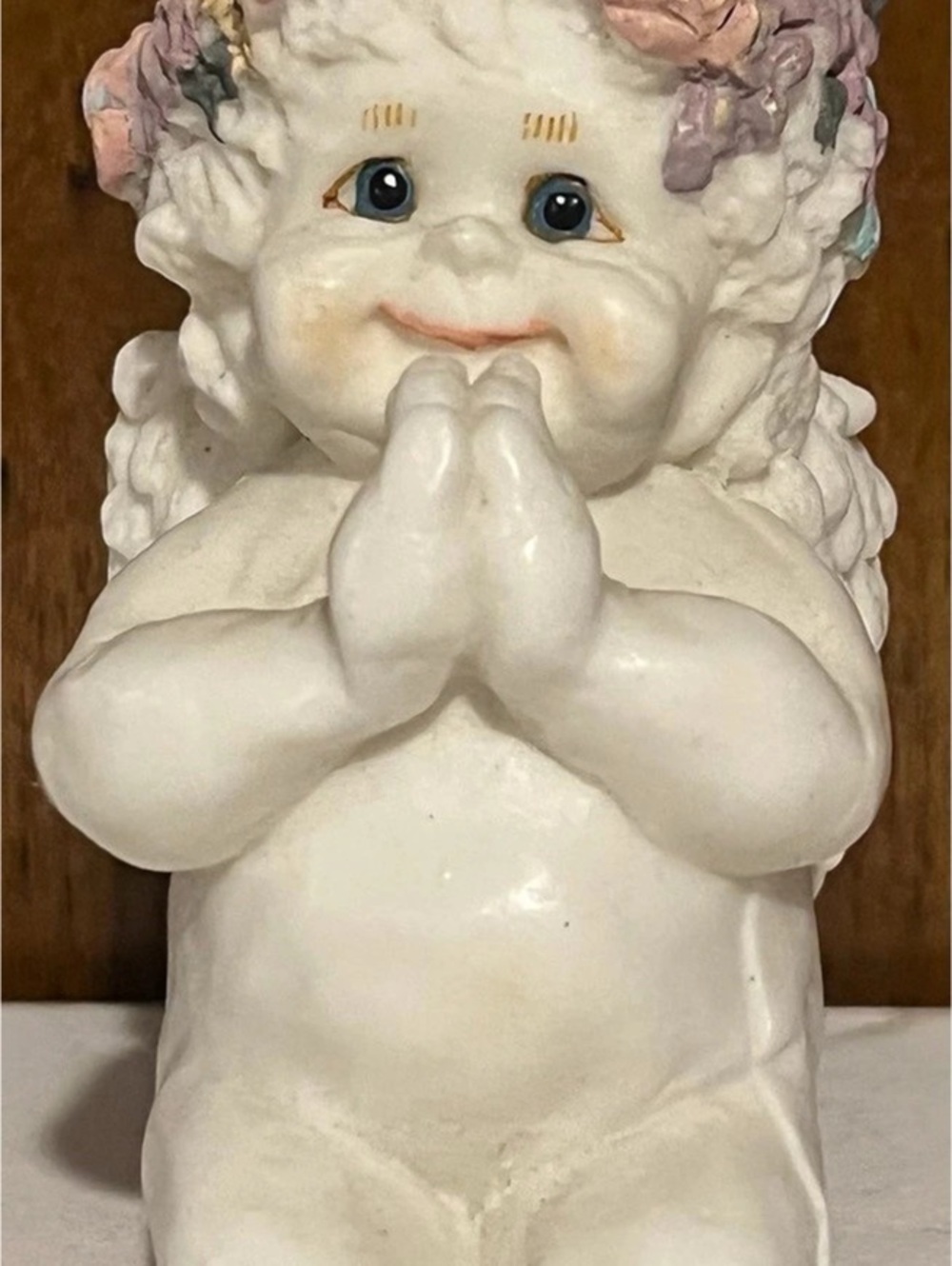 Dreamsicles Praying Cherub Angel Wax Candle Ornament NWT ht 5”